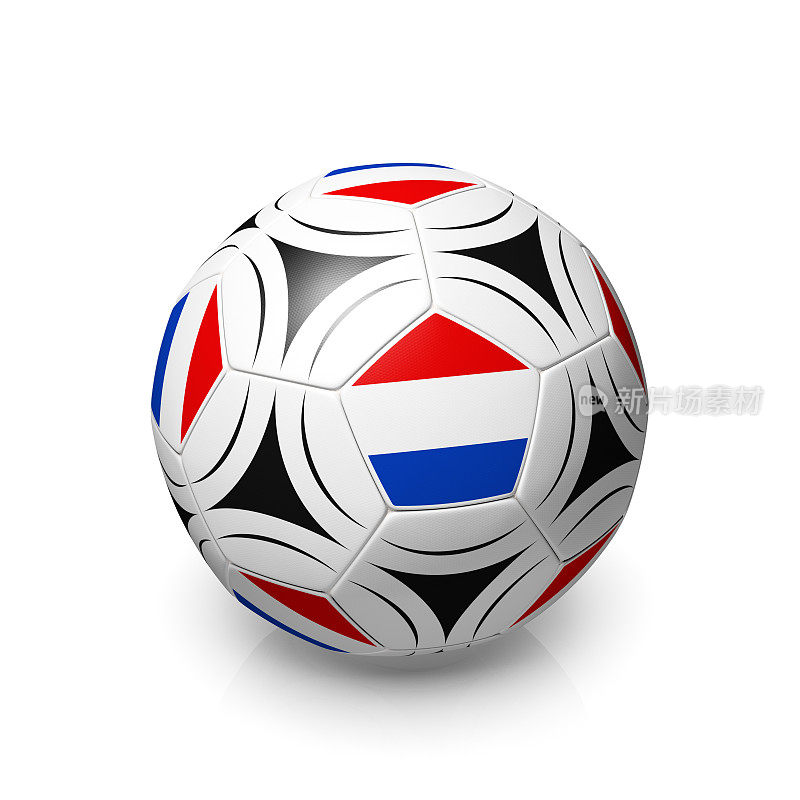足球/足球与荷兰国旗，孤立的白色